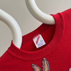 1980s OMG DIY Bugs Bunny Needlepoint Smaller Sweatshirt - WOAH