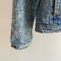 Veste en jean délavée à l'acide Made in America des années 1980