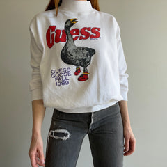 1989 Guess Jeans Goose In High Tops Mock Neck Sweatshirt