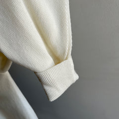 1980s White Mr. Roger's Style Acrylic Cardigan