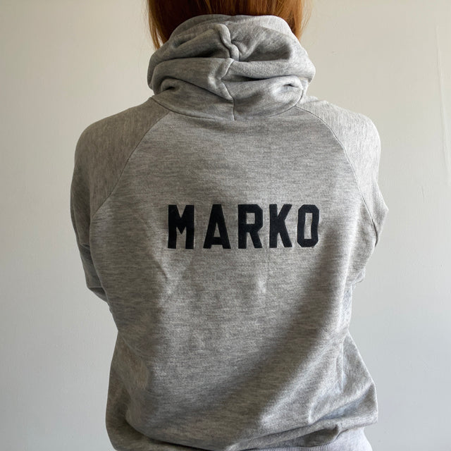 1980s "Marko" on the Backside SUPER DUPER Thin Gray Hoodie
