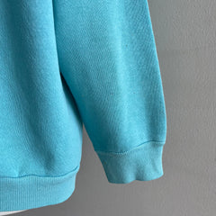 1980s Seafoam Blue Soft and Super Stained Raglan Sweatshirt