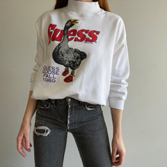 1989 Guess Jeans Goose In High Tops Mock Neck Sweatshirt