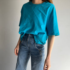 1980/90s Super Boxy Turquoise Cotton T-Shirt