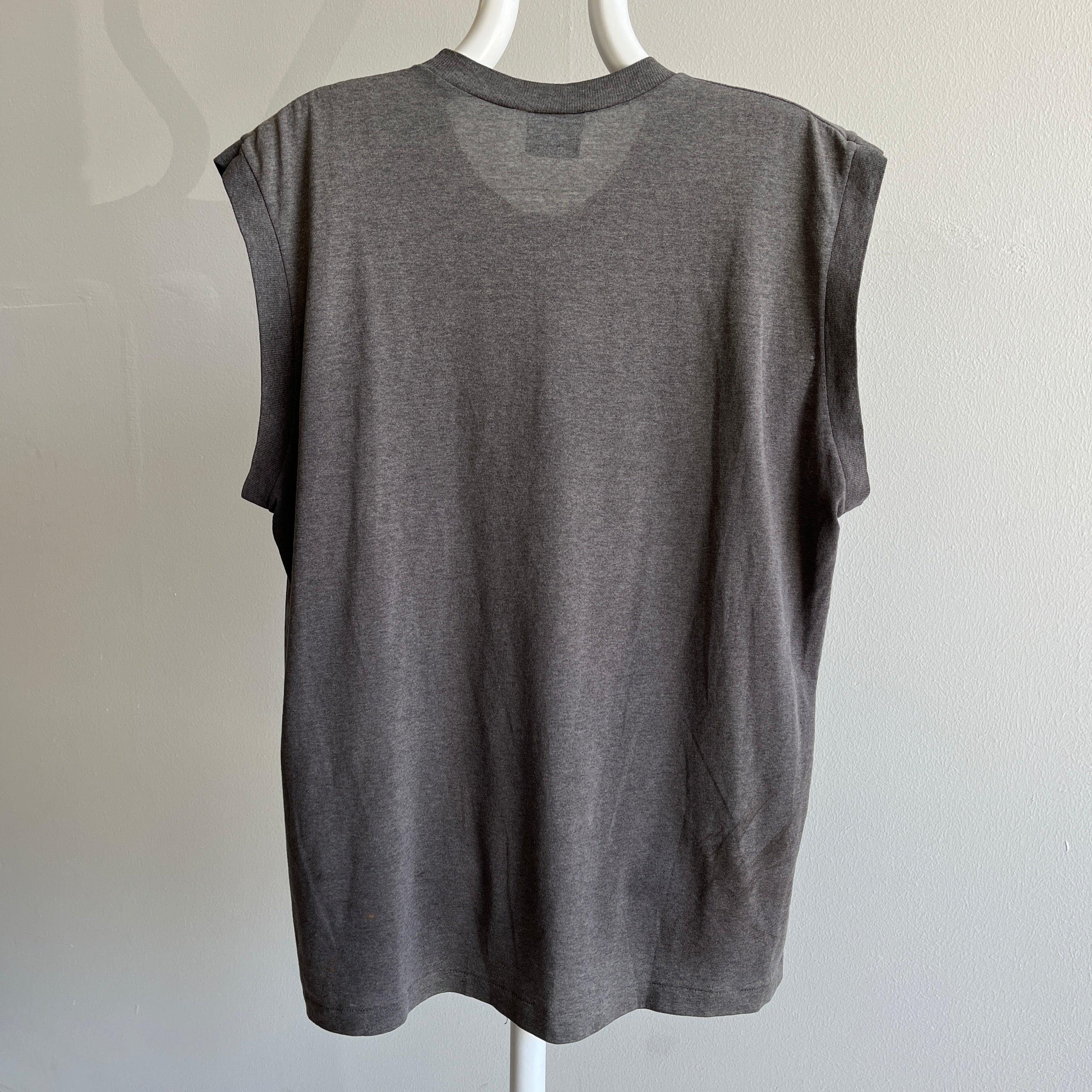 1980/90s Sun Faded Black/Grey/Brown Super Thin Muscle Tank