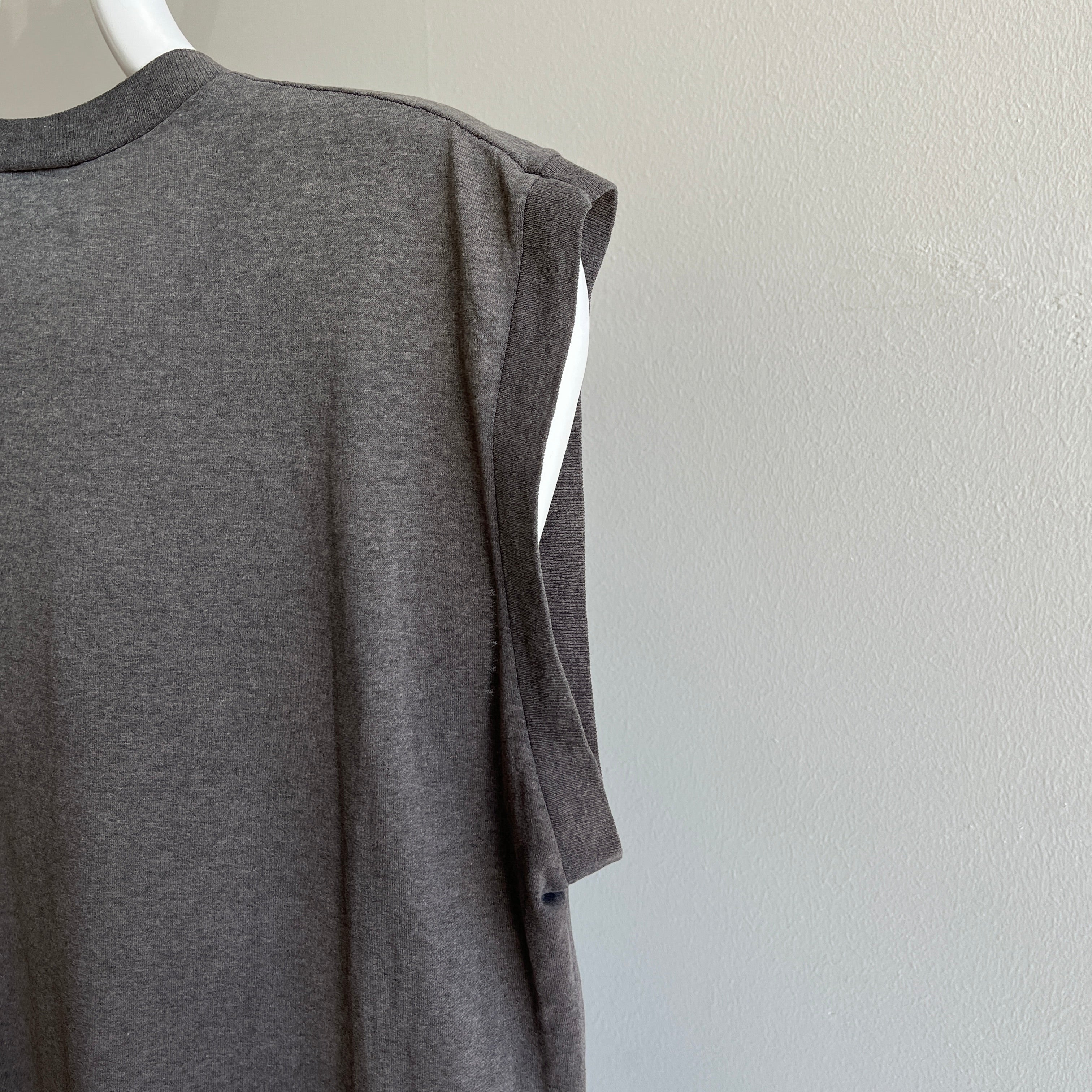 1980/90s Sun Faded Black/Grey/Brown Super Thin Muscle Tank