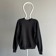 1980s Screen Stars Faded Blank Black Stained Sweatshirt
