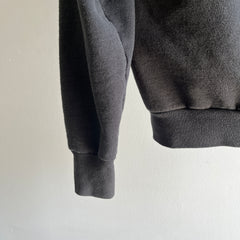 1980s Screen Stars Faded Blank Black Stained Sweatshirt