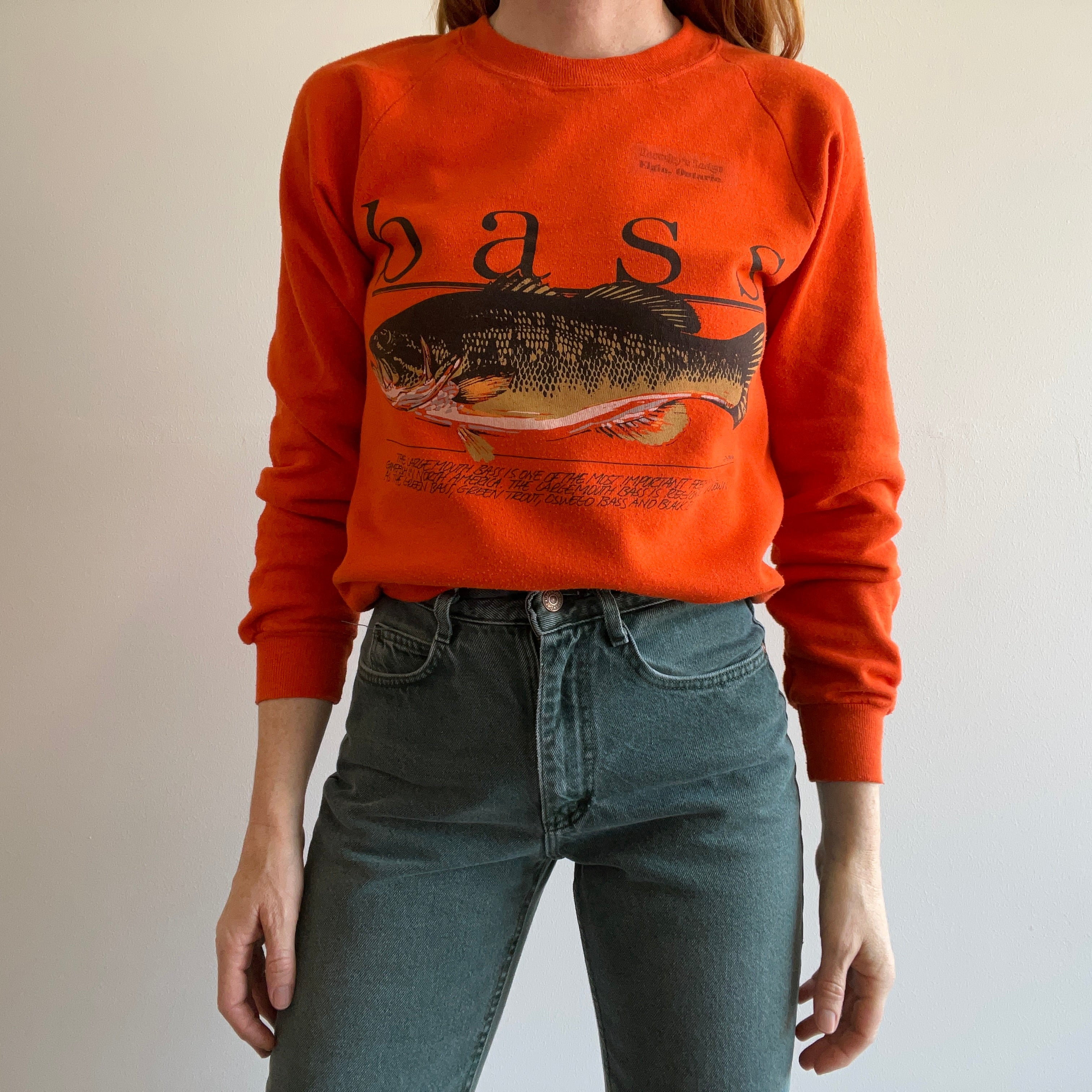 1988 Bass Fish Sweatshirt - Elgin, Ontario