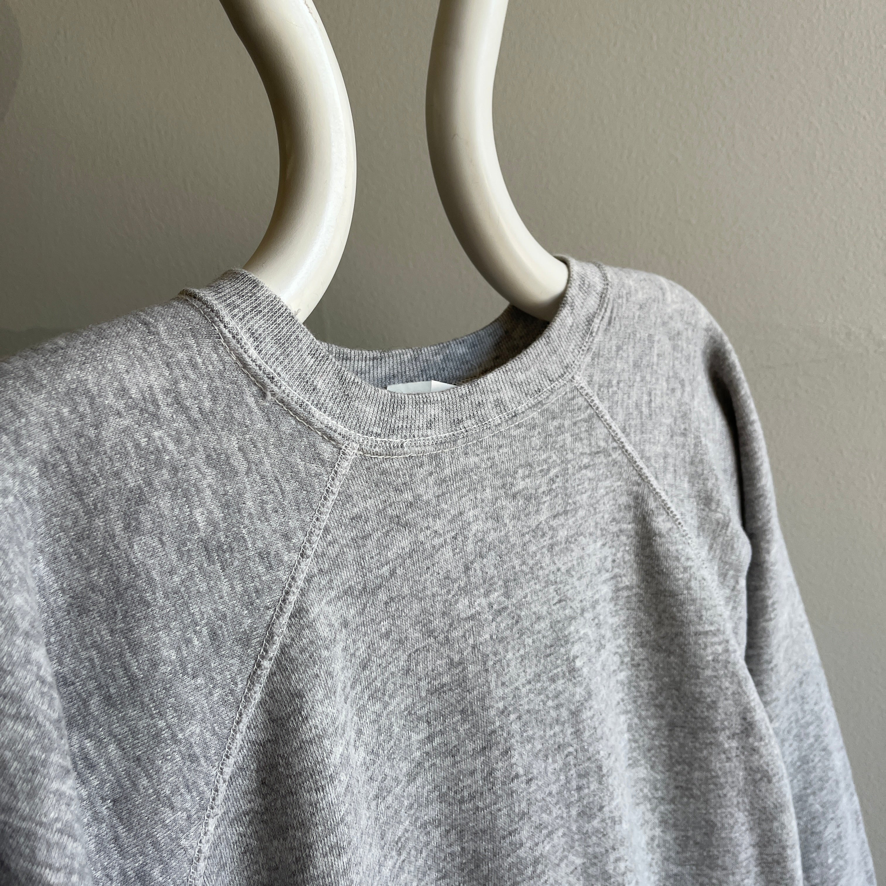1980s Blank Gray Raglan Sweatshirt by Soffe Athletic