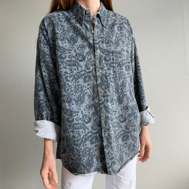 1990/2000s Super Soft Paisley Dad Style Button Down Shirt