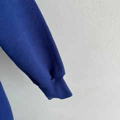 1980s Discus Heavyweight Blank Blue Raglan (w Arm Gussets) Sweatshirt