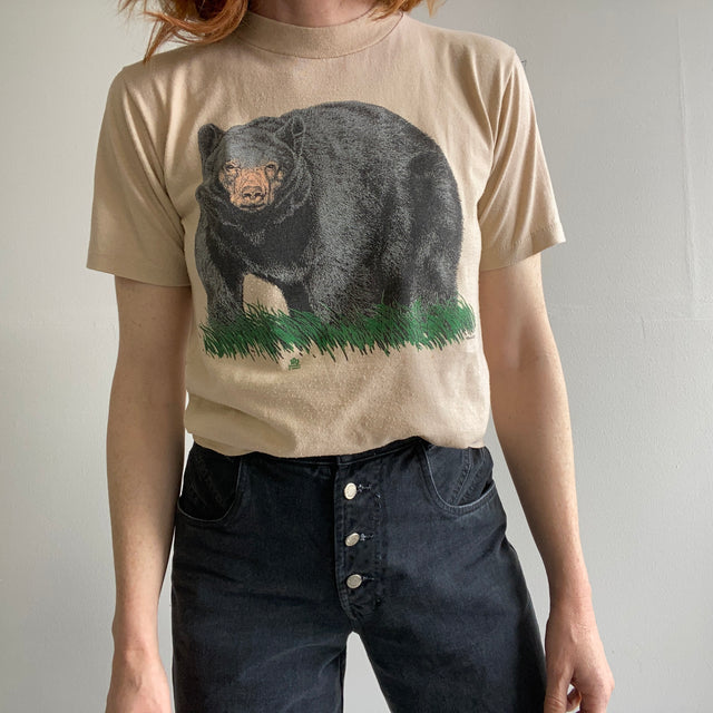 1985 Jerzees avant et arrière (vérifiez l'arrière !!) T-shirt ours