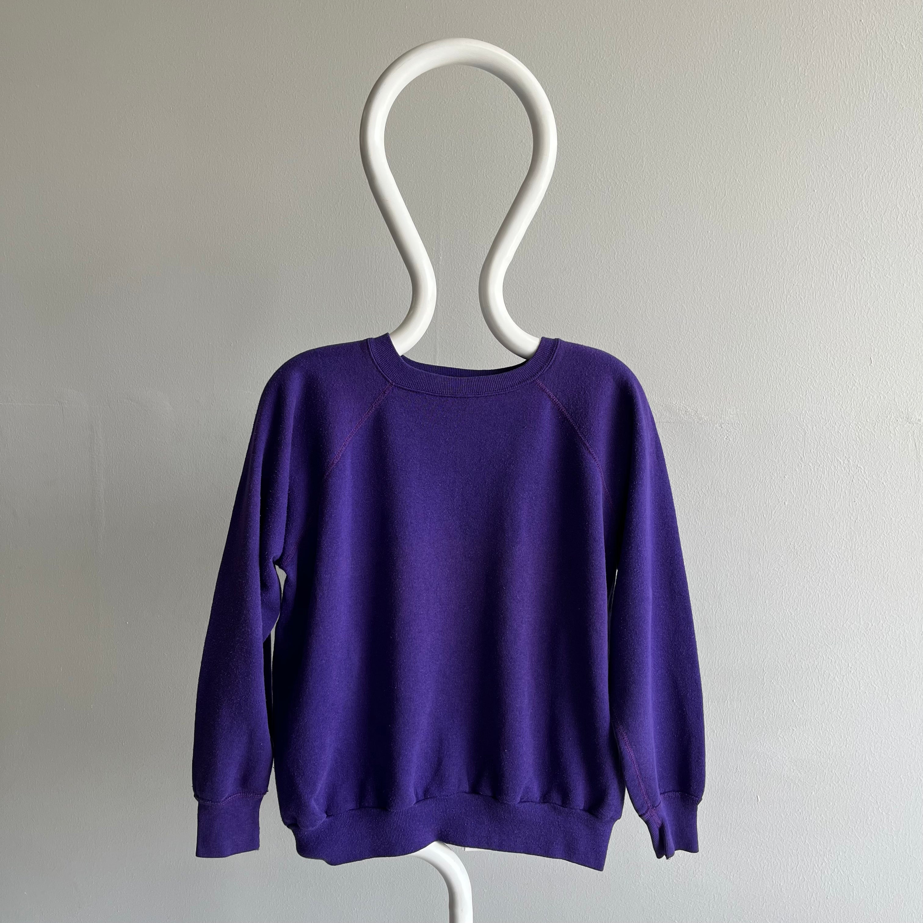 1980s Slouchy and Soft Purple Raglan