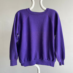 1980s Slouchy and Soft Purple Raglan