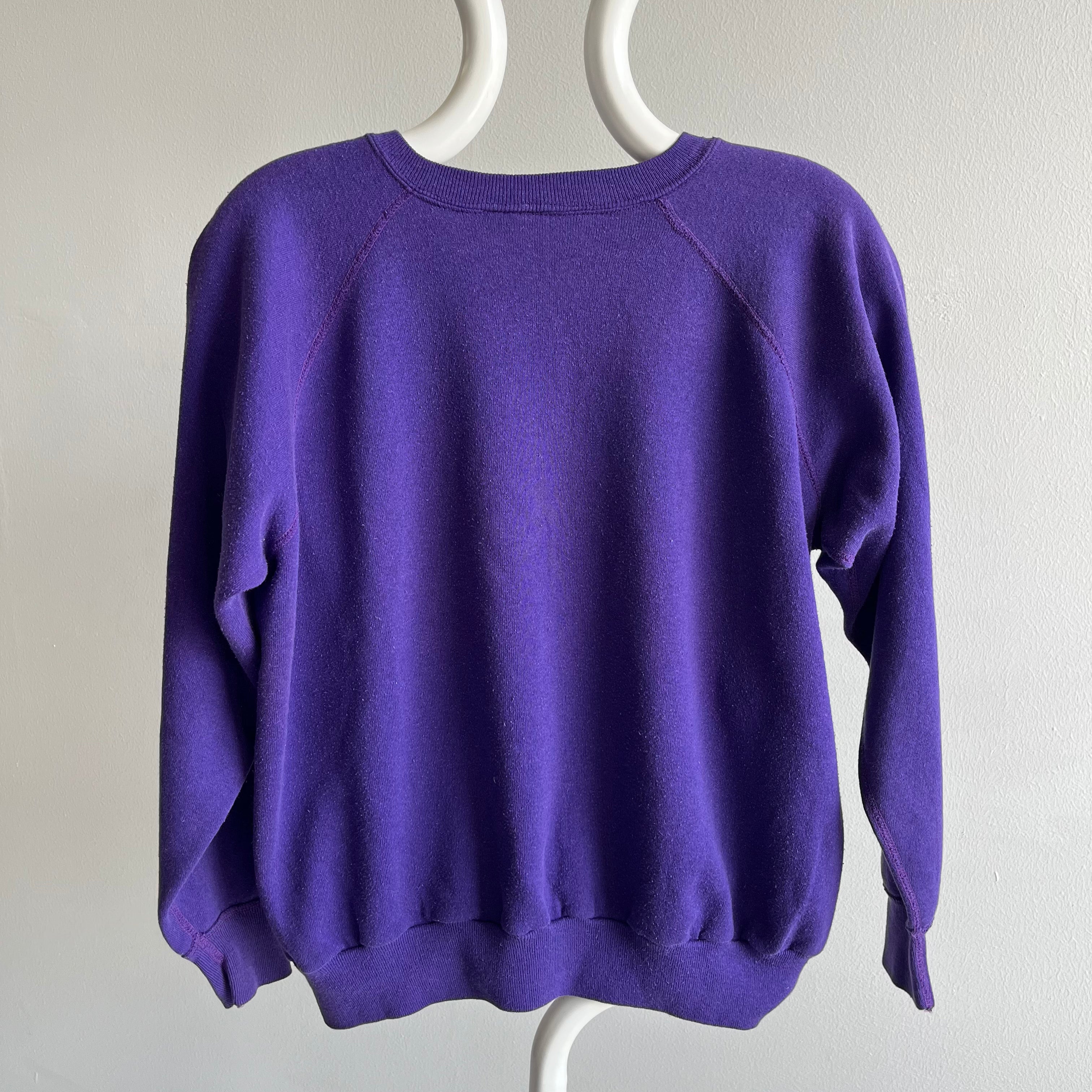 1980s Slouchy and Soft Purple Raglan