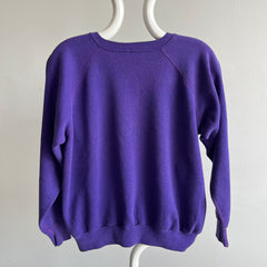 1980s Slouchy and Soft Purple Raglan