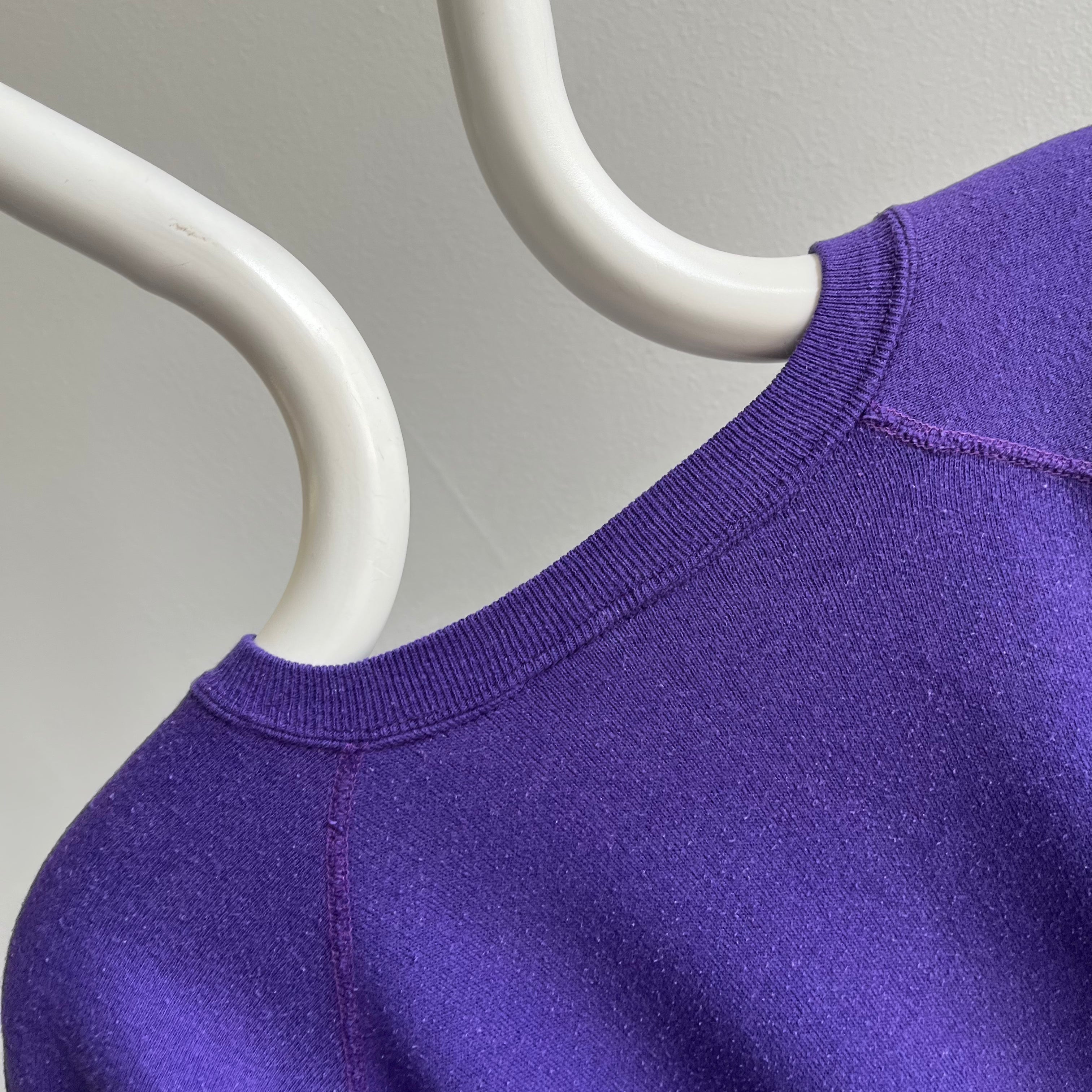 1980s Slouchy and Soft Purple Raglan