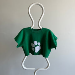 1980s Discus DIY Crop Top with a Paw Print Warm Up