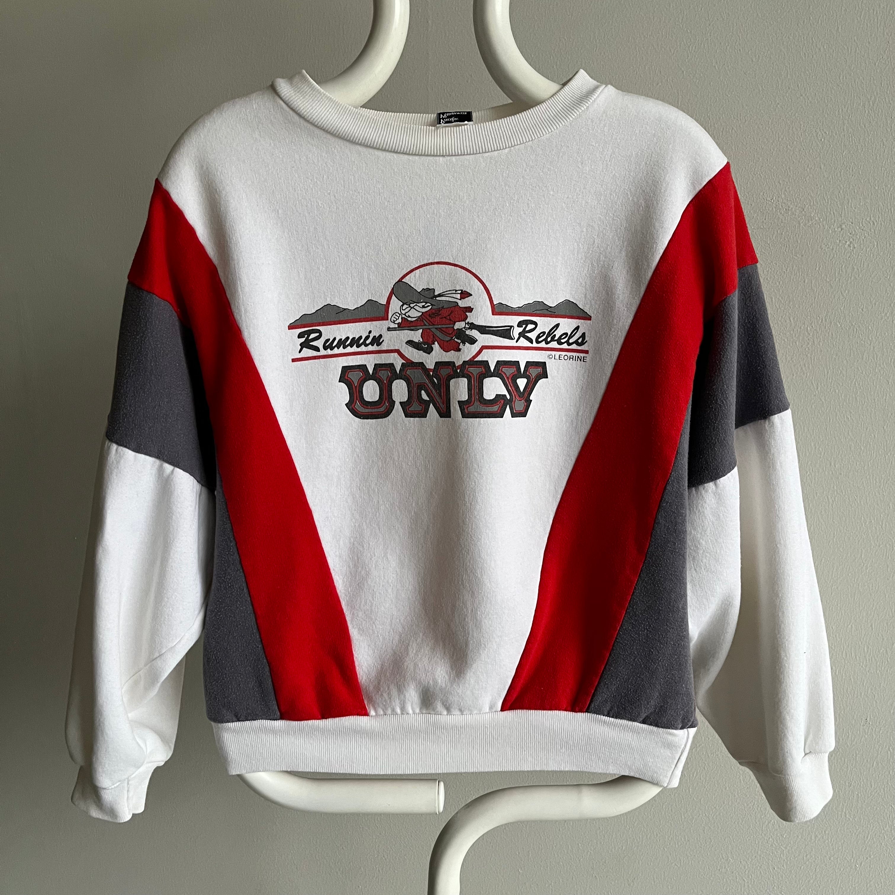 1980s Runnin Rebels UNLV Colour Block Dolum Sleeve Sweatshirt