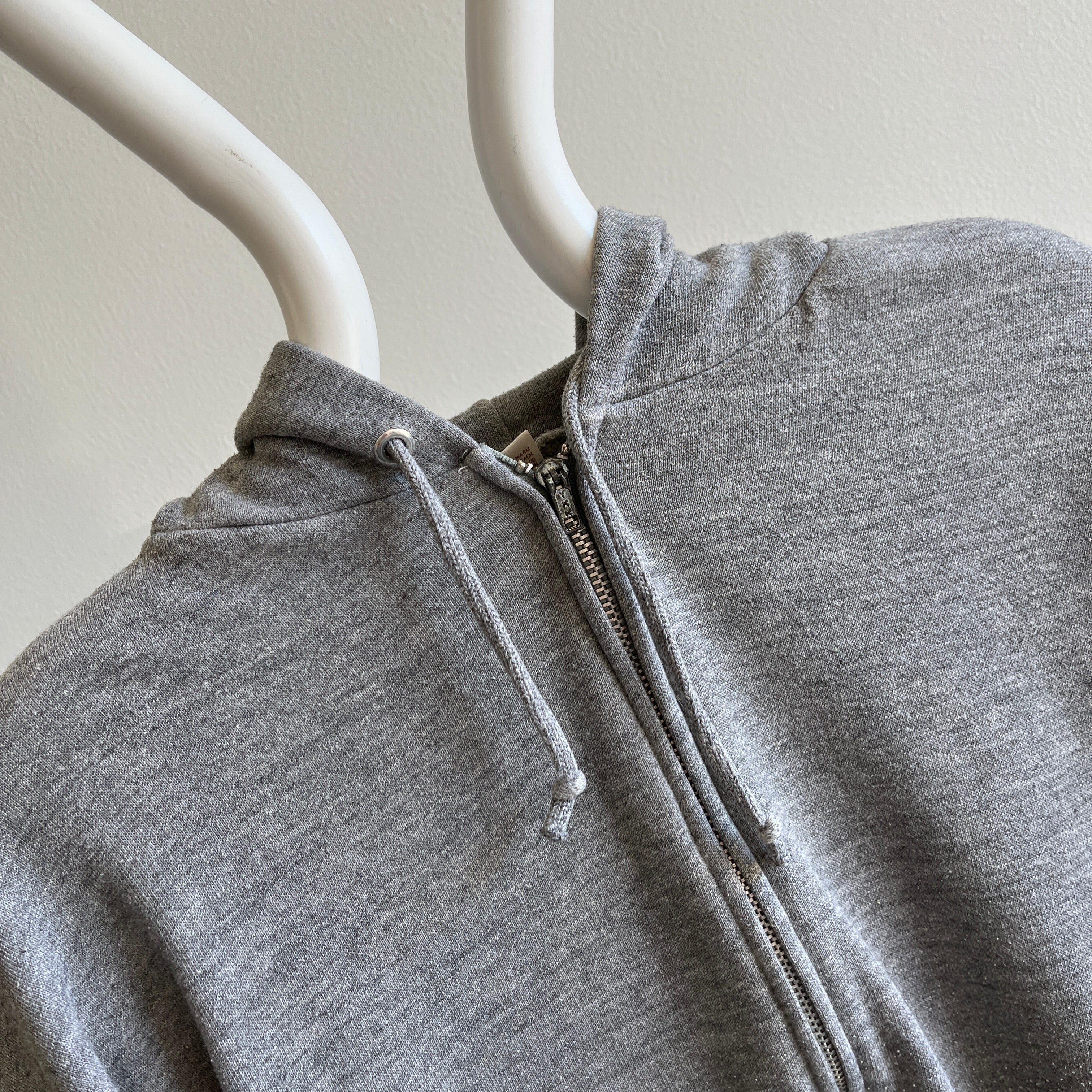 Sweat à capuche zippé gris moyen des années 1970/80 par Sportswear