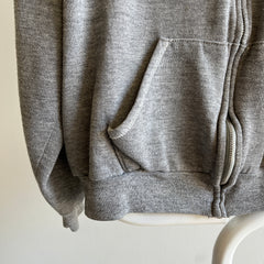 Sweat à capuche zippé gris moyen des années 1970/80 par Sportswear