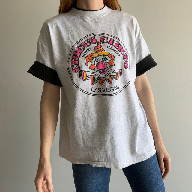 T-shirt bicolore Circus Circus Las Vegas des années 1990