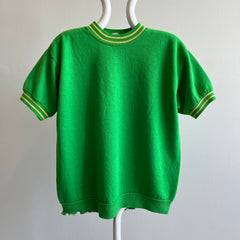 1960s Towncraft!!! DIY Ruffle Hemmed Two Tone Kelly Green Super Soft Warm Up