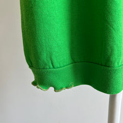 1960s Towncraft!!! DIY Ruffle Hemmed Two Tone Kelly Green Super Soft Warm Up