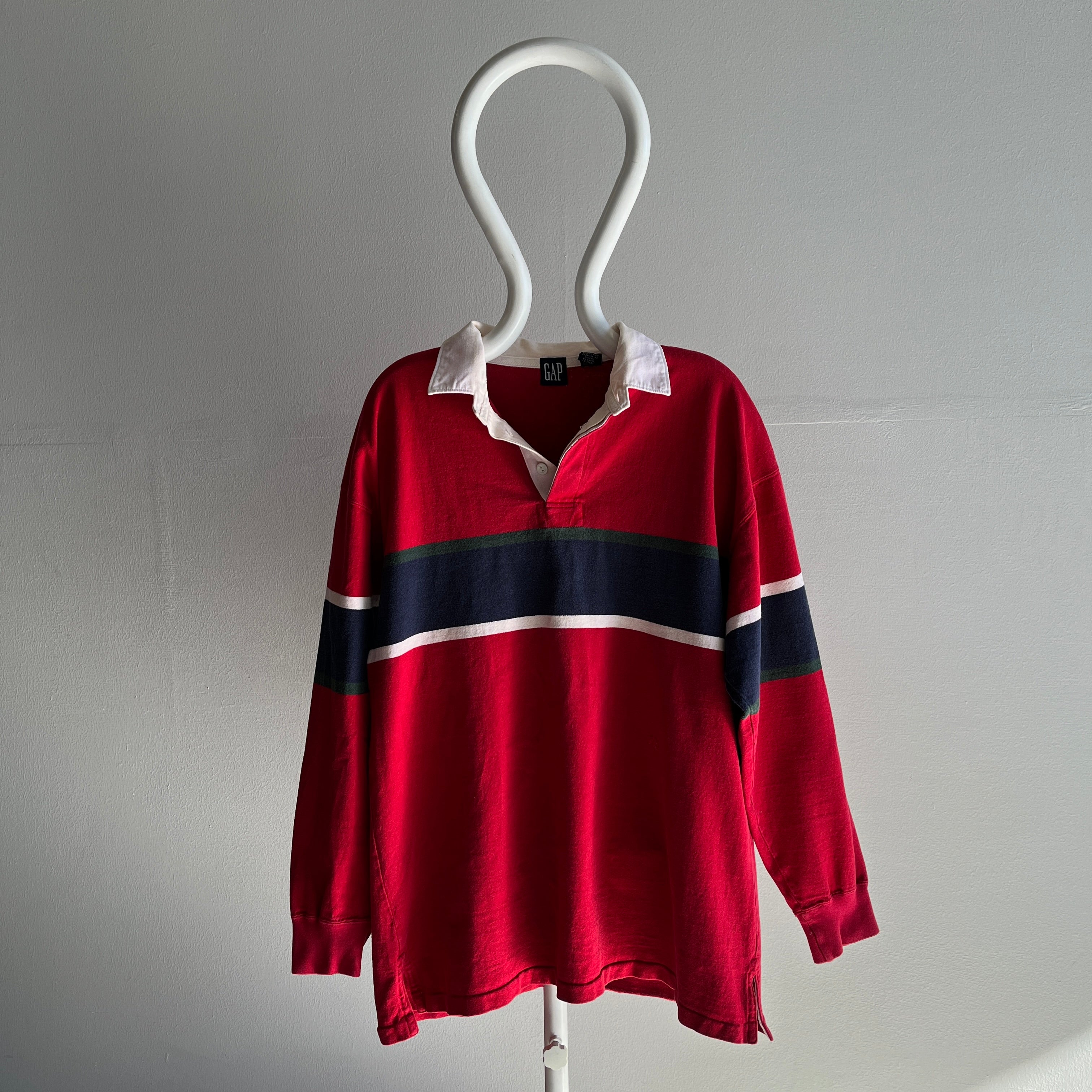 Chemise de rugby en coton épais 1990s Gap