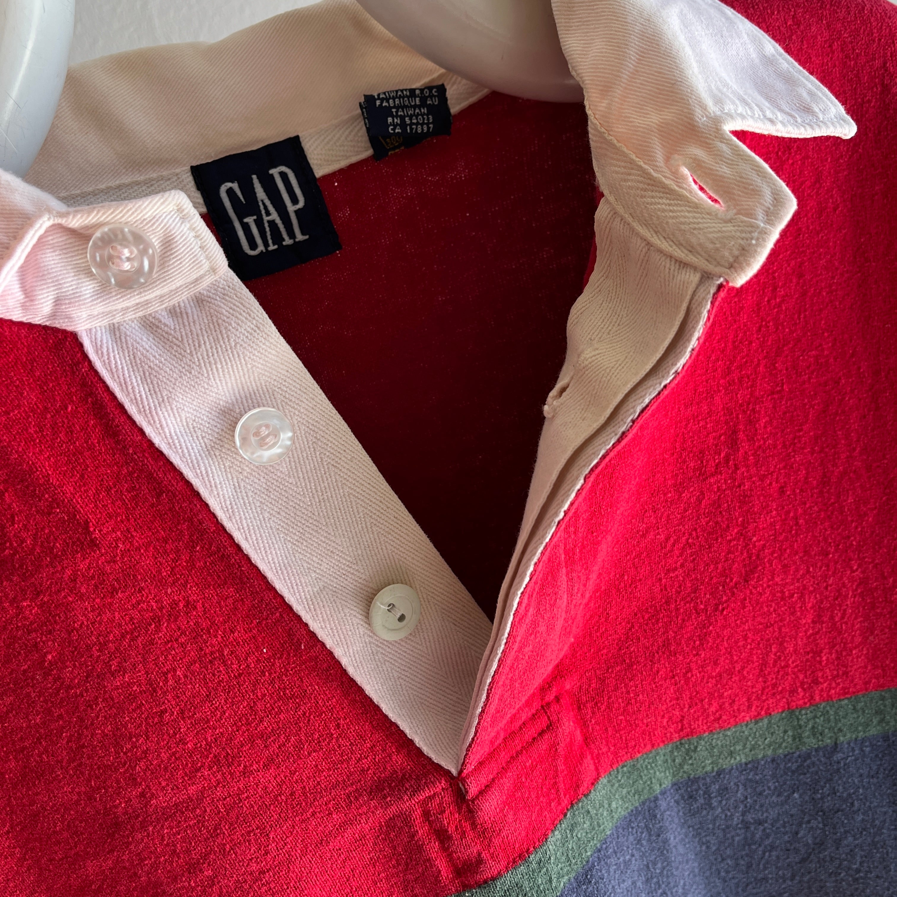 Chemise de rugby en coton épais 1990s Gap