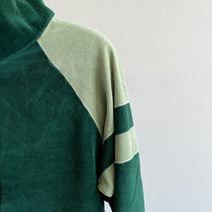 1970s Velour 1/2 Zip Color Block Super Rad Sweatshirt