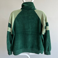 1970s Velour 1/2 Zip Color Block Super Rad Sweatshirt