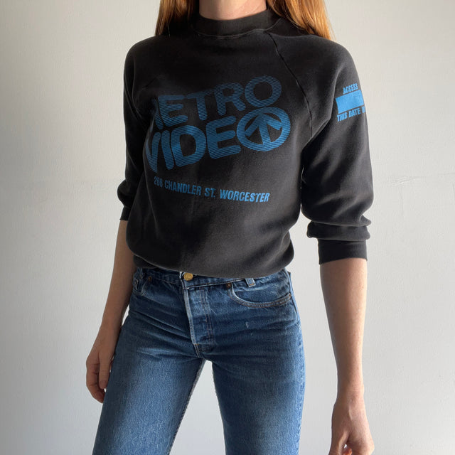 1980s Metro Video "Video Production Division" Sweat-shirt avant et arrière - RAD !