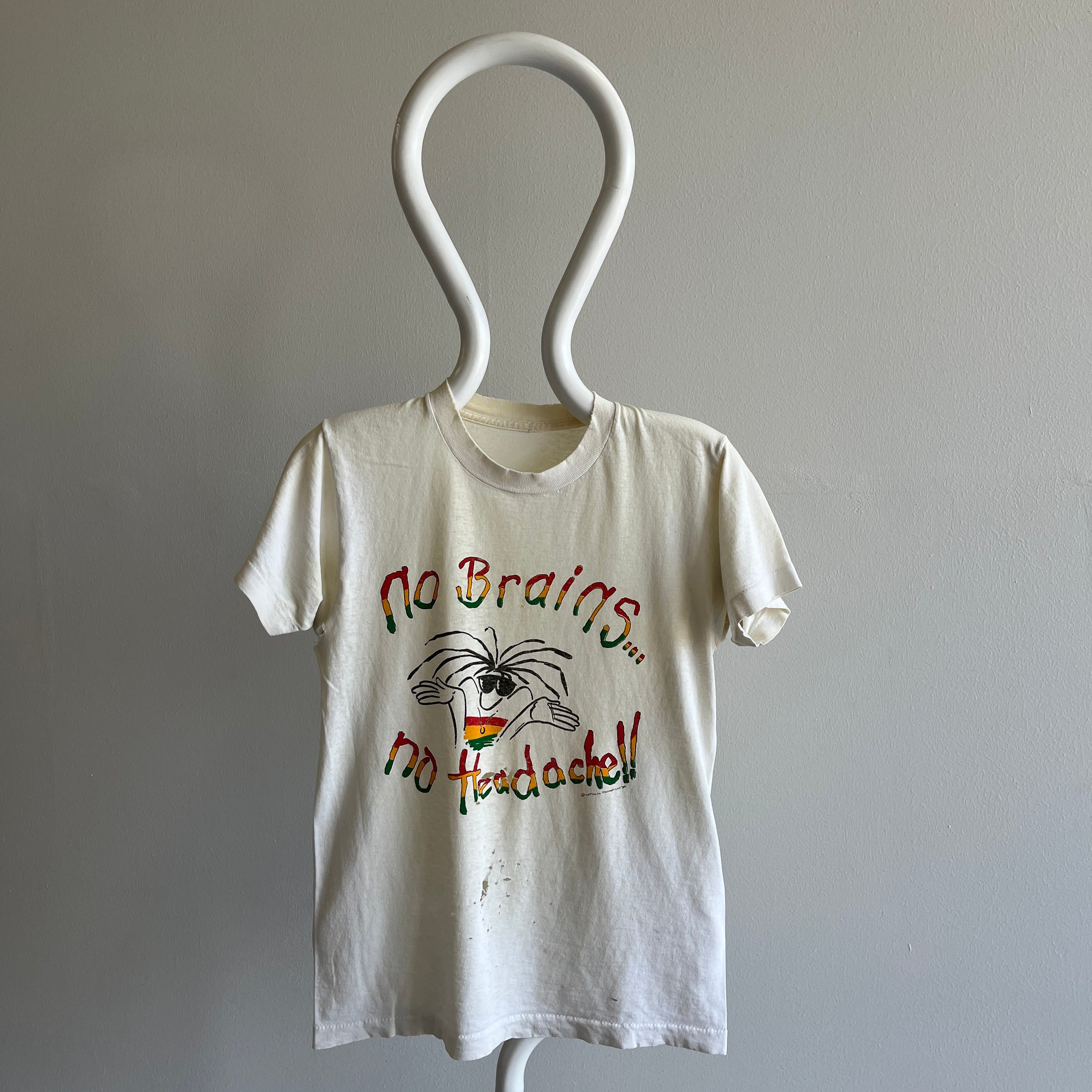 1980s No Brain, No Headaches Thrashed T-Shirt