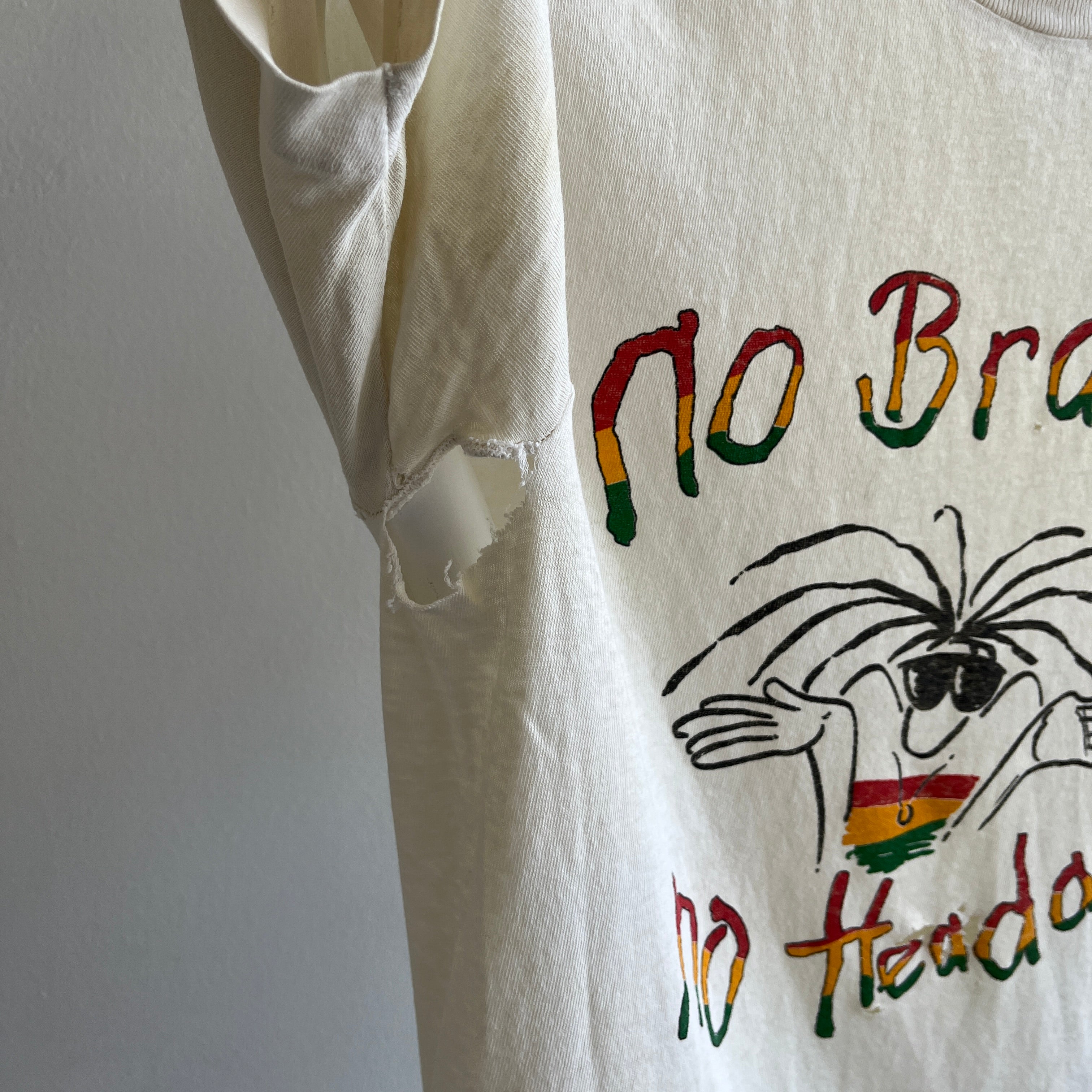 1980s No Brain, No Headaches Thrashed T-Shirt