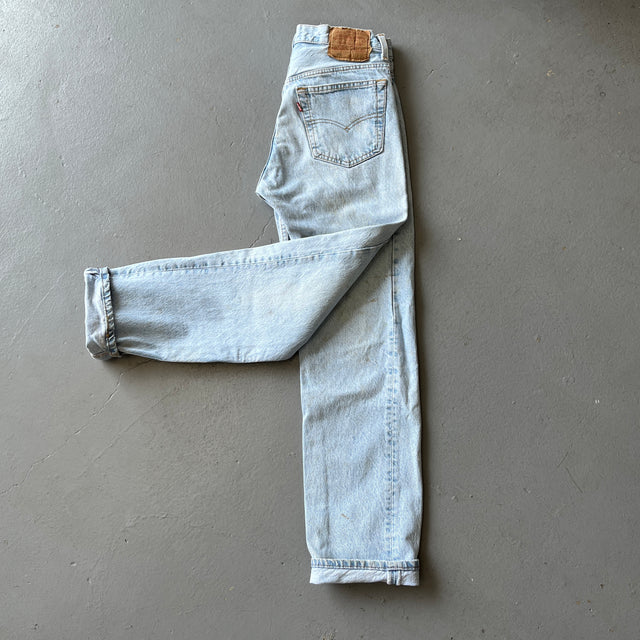 1980/90s 30" Faded Extra Light Wash Selvedge USA Made Levi's 501s