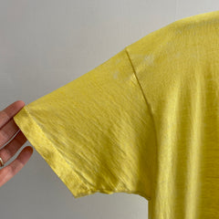 1980s Screen Stars Paper Thin Blank Yellow T-Shirt