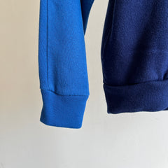 1980s Color Block Dolman Sleeve Super Soft Zip Up Hoodie