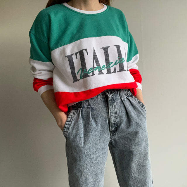 1980s Italia, Venezia - Made in Italy - Color Block Sweatshirt - Personal Collection