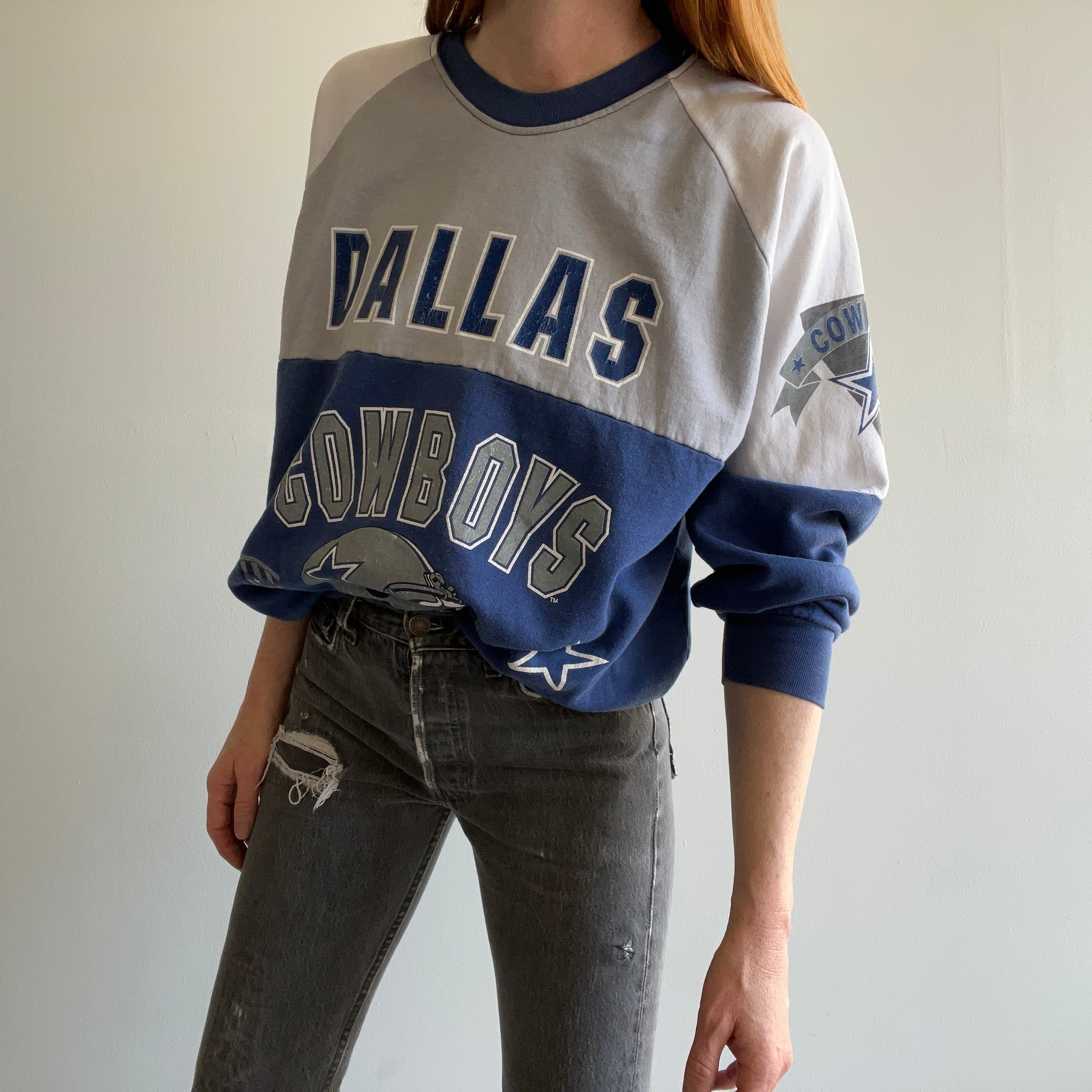 Dallas Cowboys des années 1980 - Sous licence officielle - Sweat-shirt color block