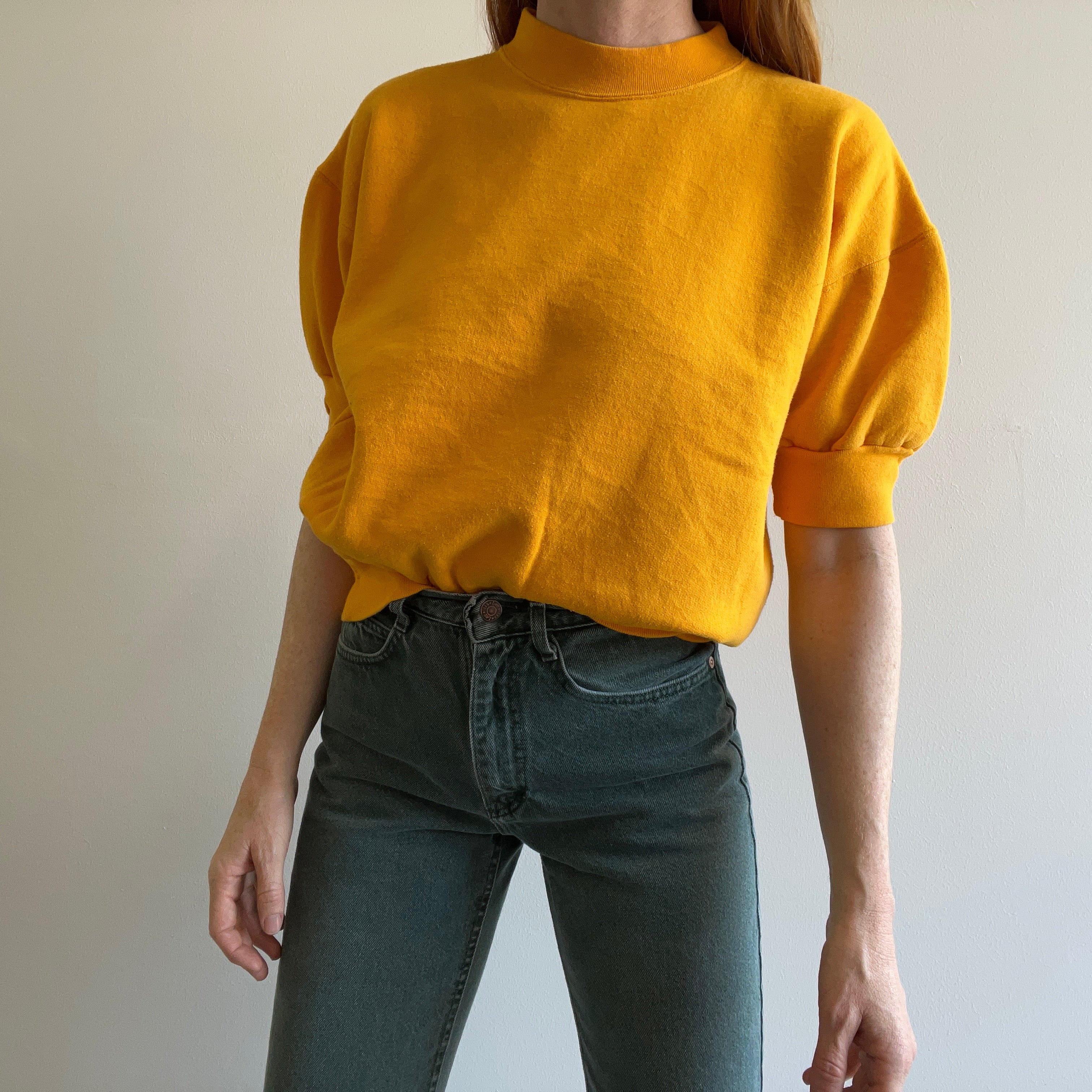 1990s Puffy Sleeve Mustard Warm Up - Personal Collection Piece