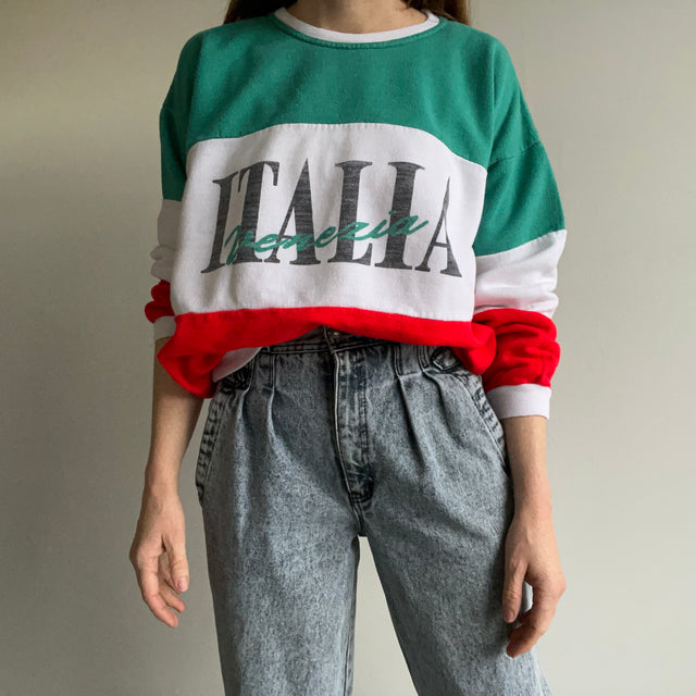 1980s Italia, Venezia - Made in Italy - Sweat-shirt Color Block - Collection personnelle