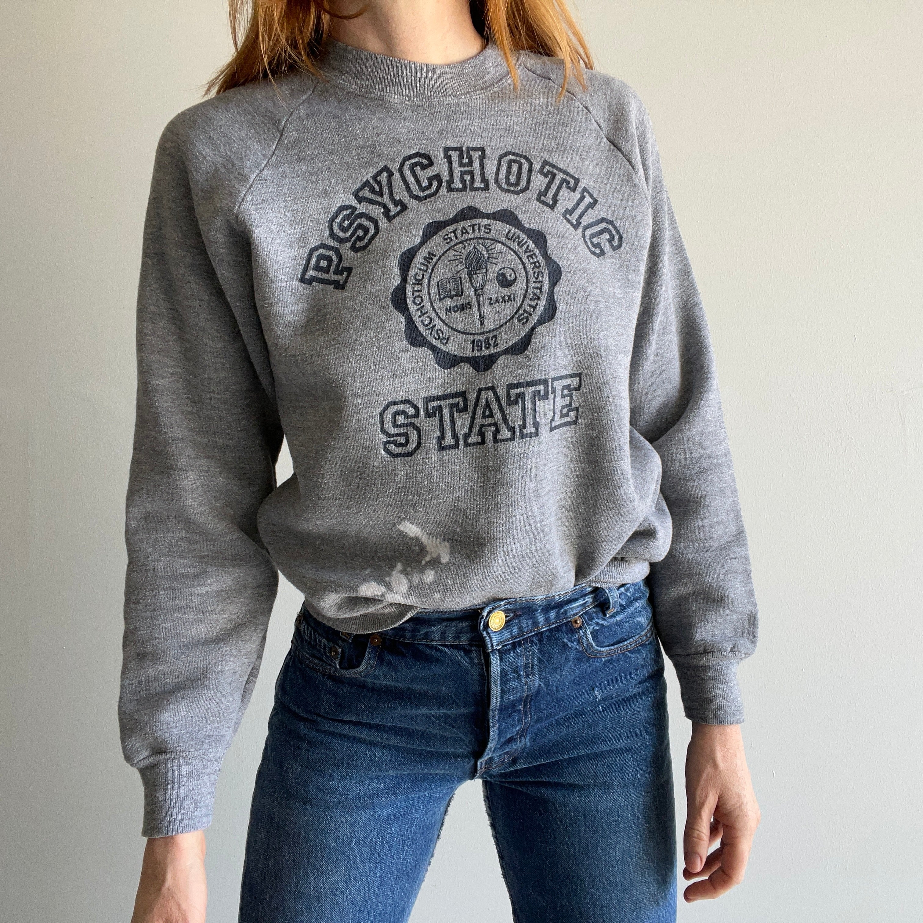 1982 Psychotic State Bleach Stained Sweatshirt