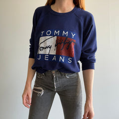 Sweat-shirt raglan à sérigraphie Tommy des années 1980