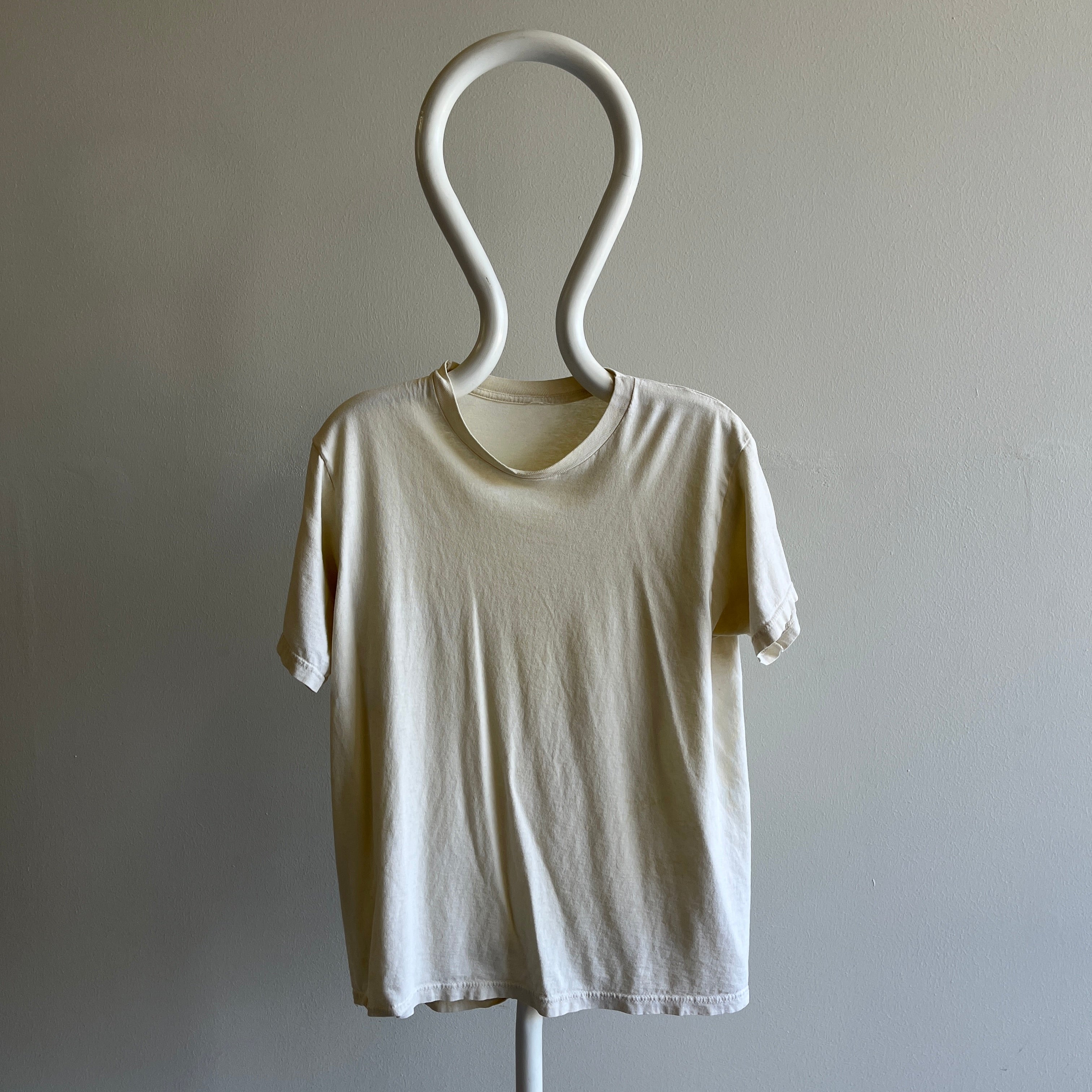 1980s Dusty White/Ecru Blank T-Shirt