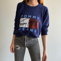 Sweat-shirt raglan à sérigraphie Tommy des années 1980