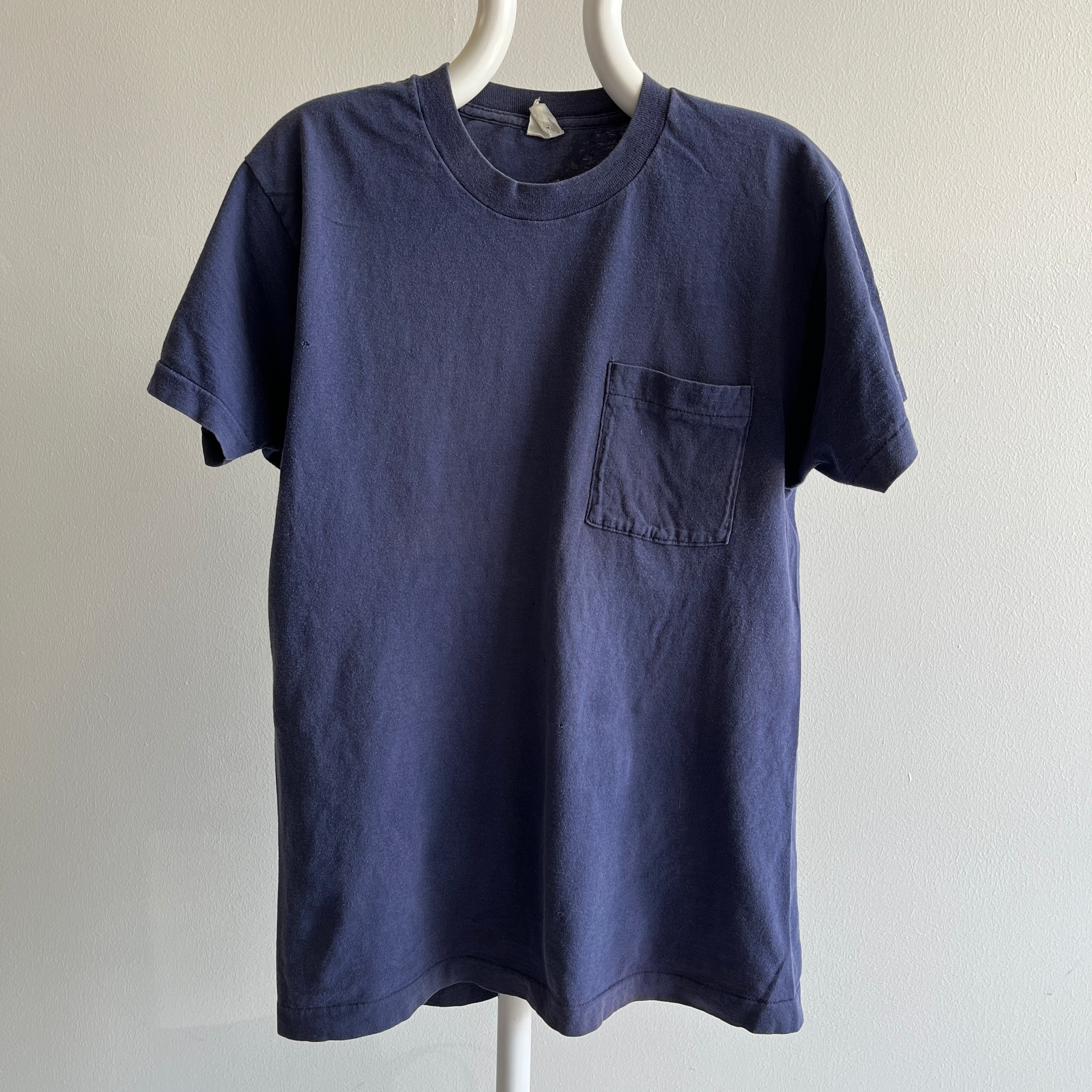 1980s FOTL (pretty sure) Blank Navy Cotton Pocket T-Shirt