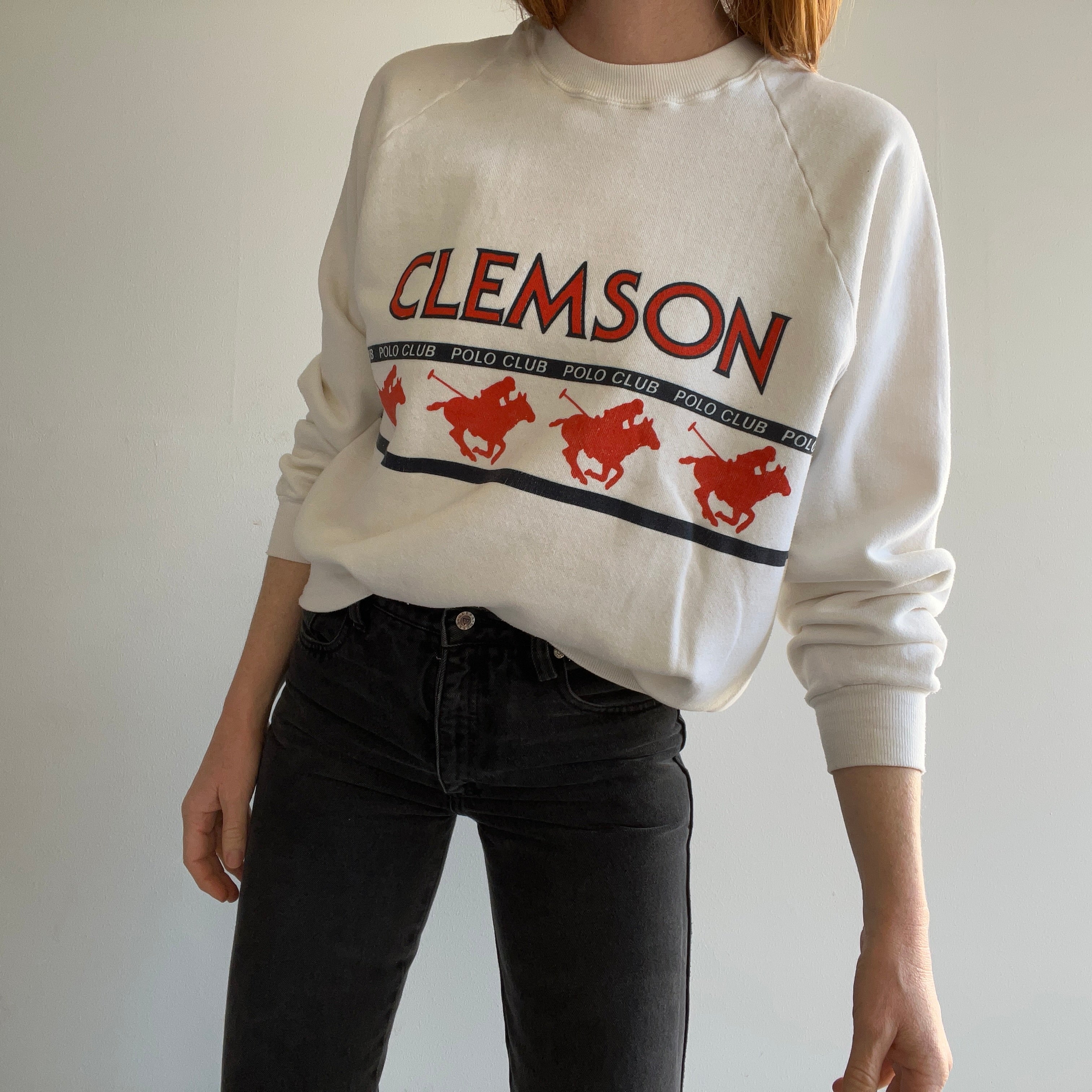 1980s Clemson Polo Club Sweatshirt by Jerzees