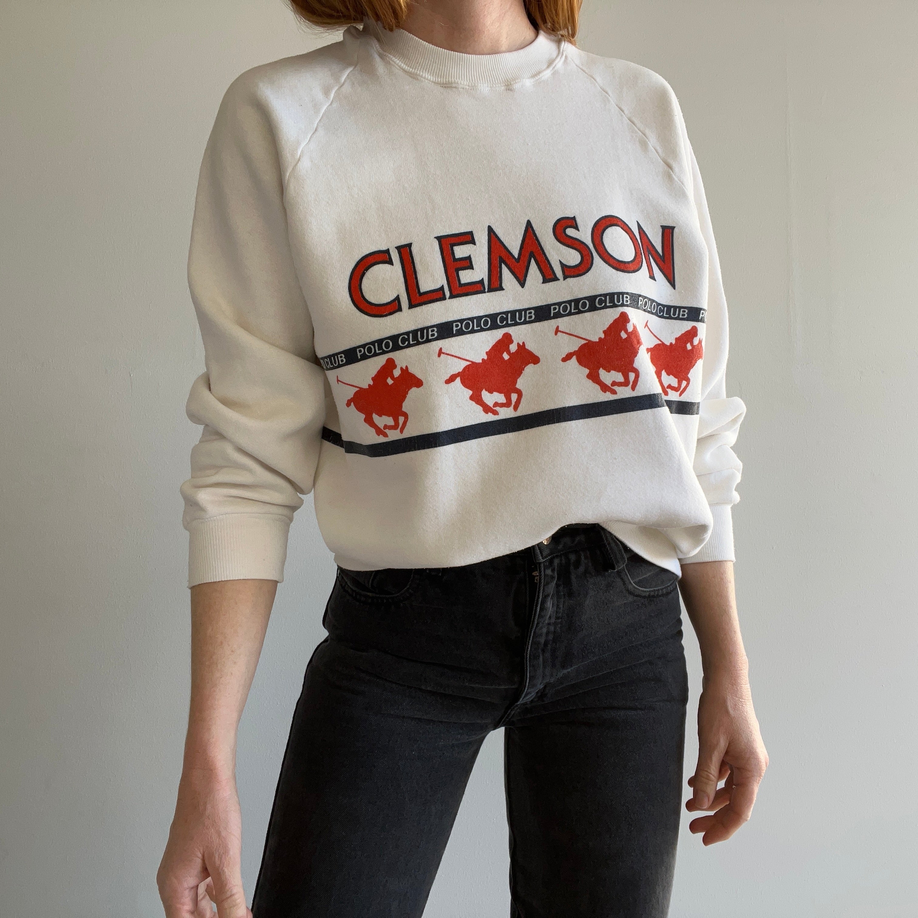 1980s Clemson Polo Club Sweatshirt by Jerzees